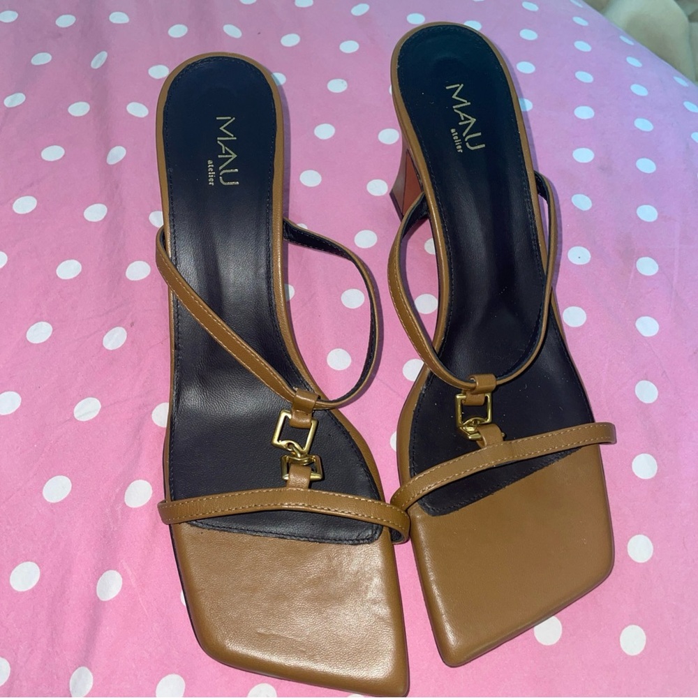 MANU ATELIER Joy Leather Sandals Brown EU 41